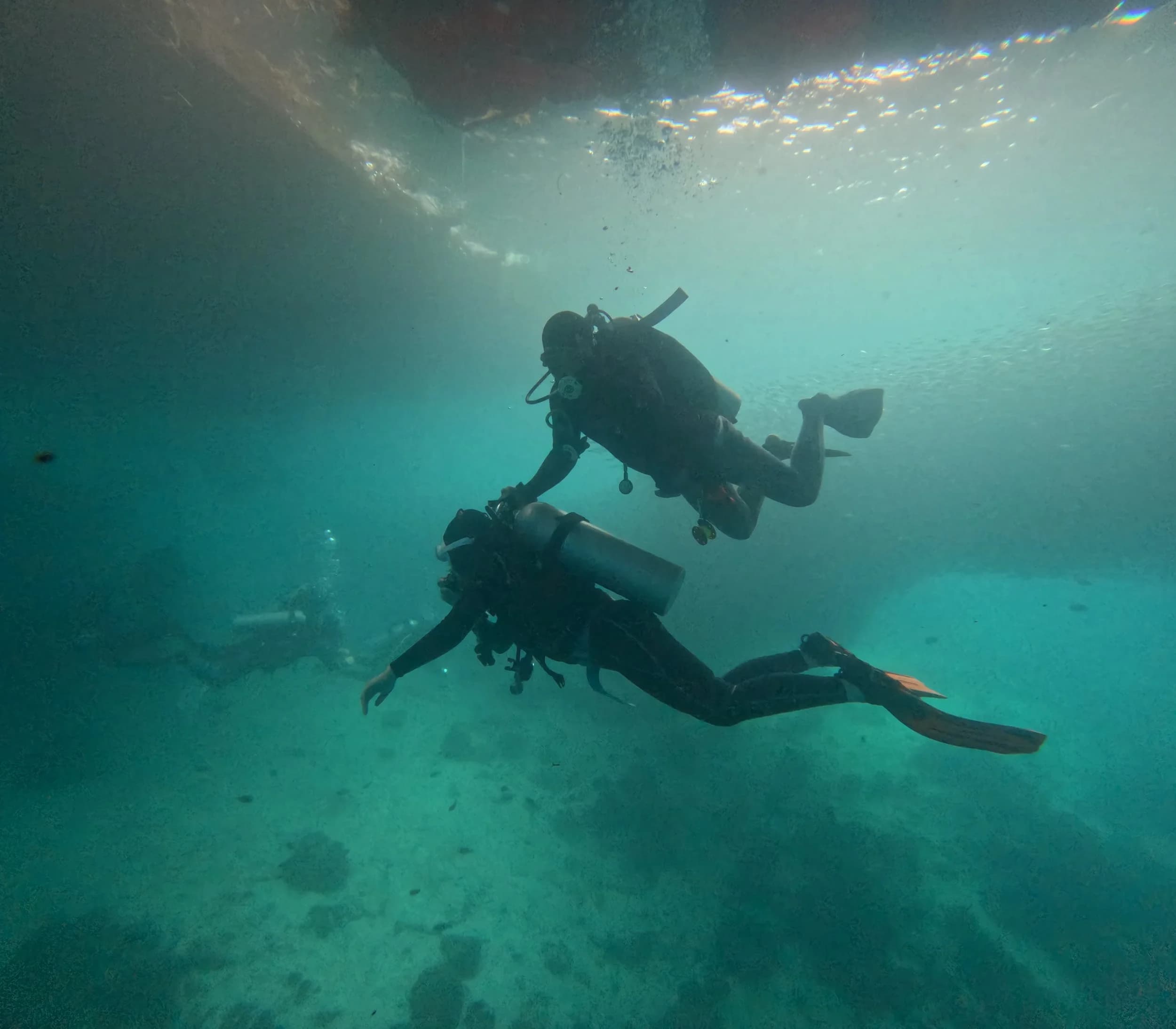 Descending toward the reef