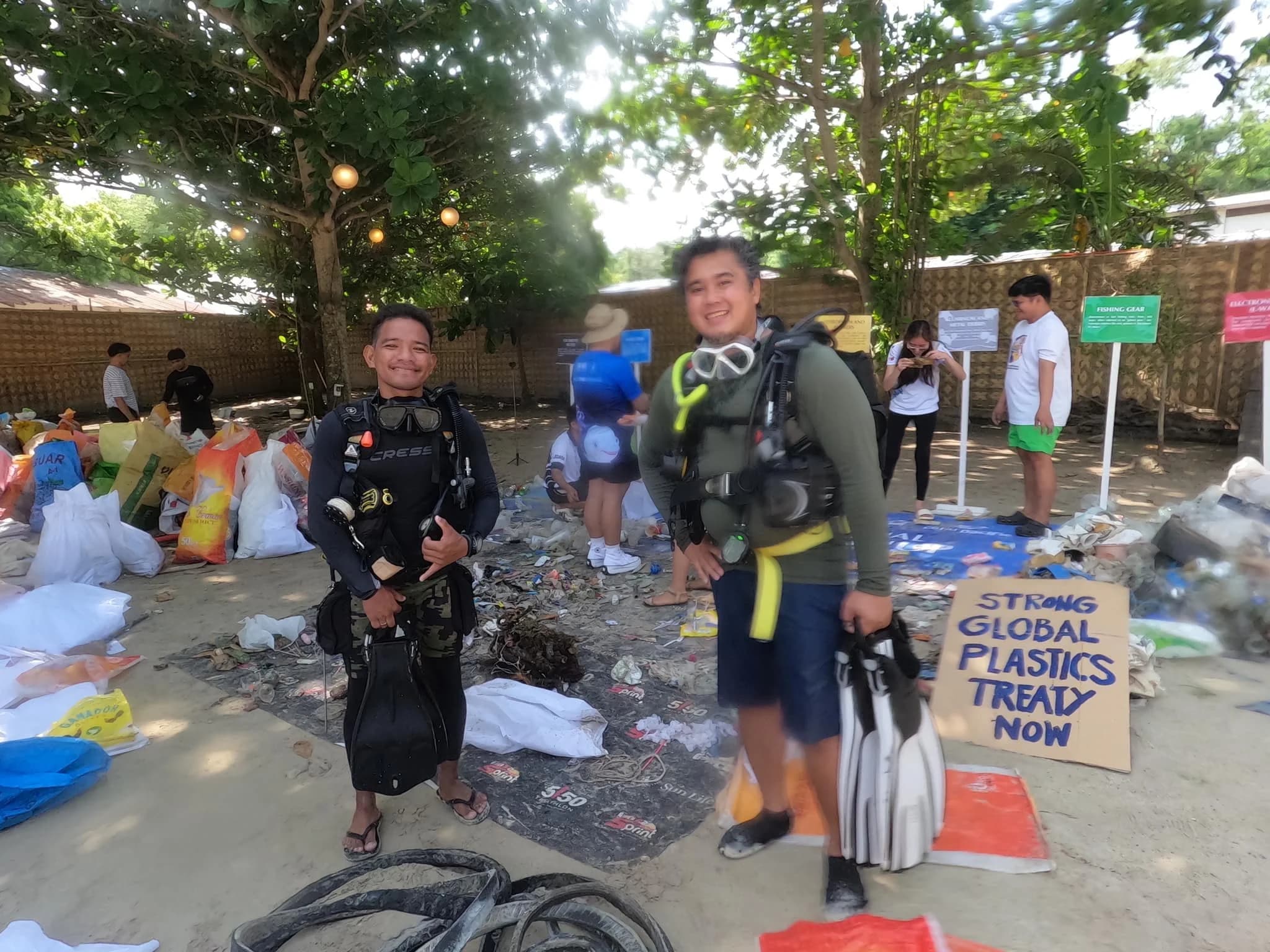 Volunteers on a clean-up day